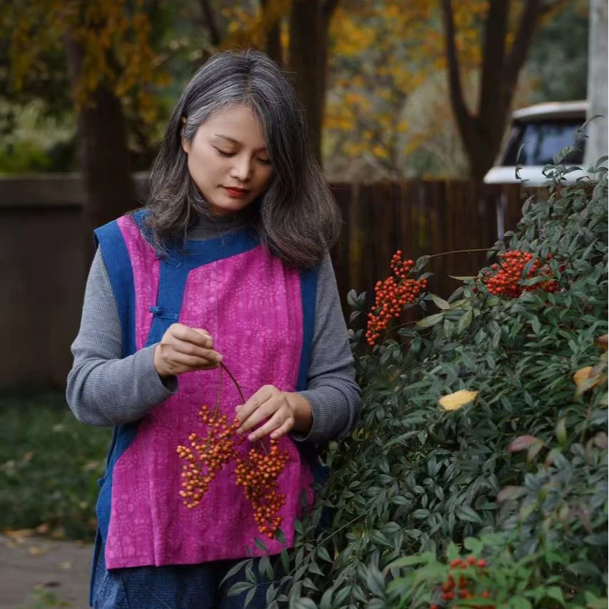 桑在云间 大襟双层背心