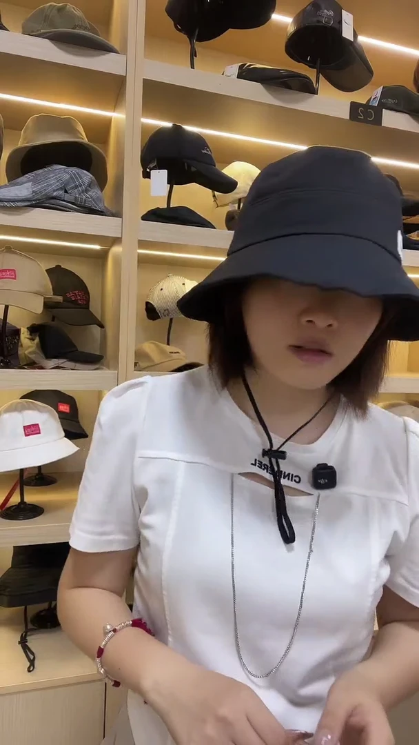 头层牛皮革黑色moz渔夫帽