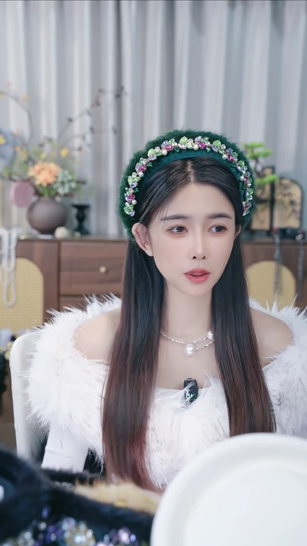 合金布艺绿色毛毛款