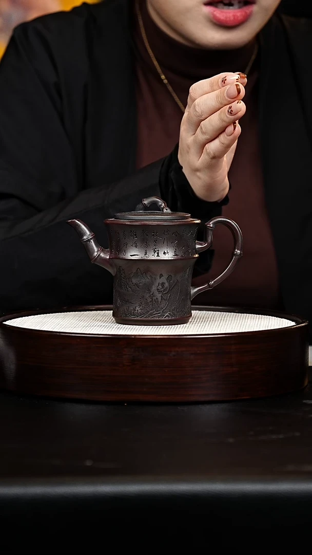 茶壶紫砂竹段壶