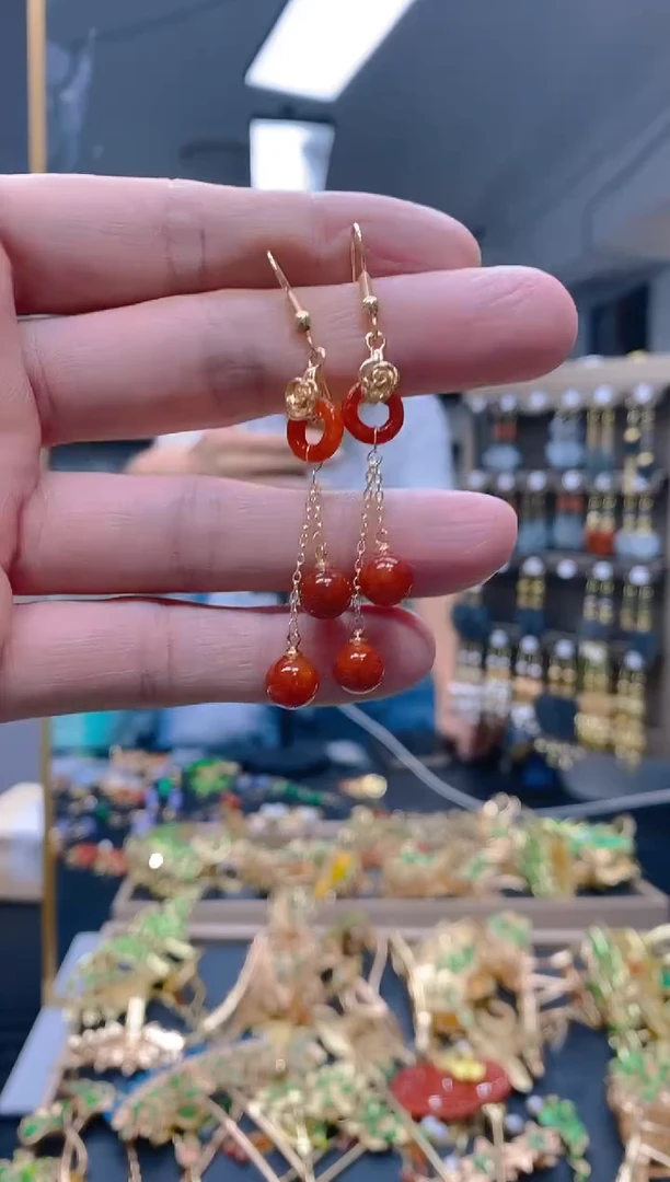 【闪购商品】翡翠耳饰合金0188翡翠耳钩