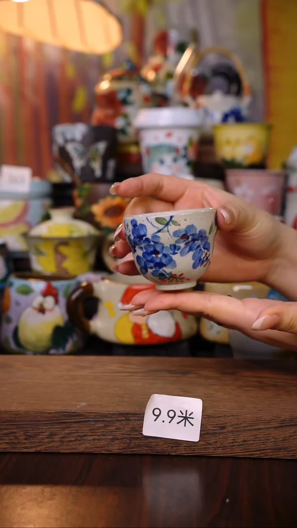 杯子陶泥垚手作 景德镇手工手绘陶瓷器物