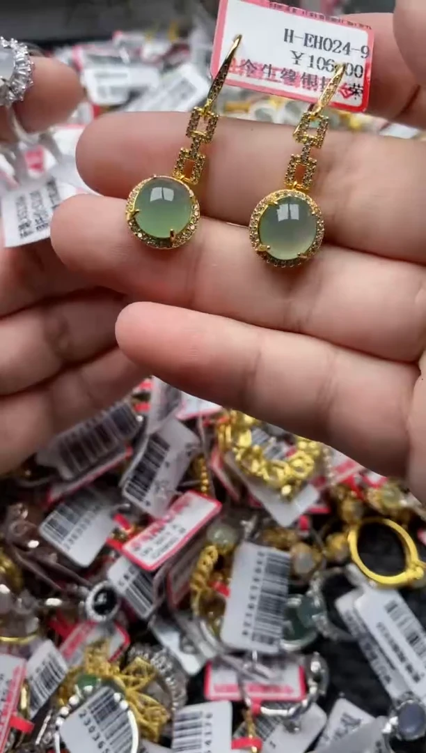 【闪购商品】翡翠戒指银S925镶嵌55555---7