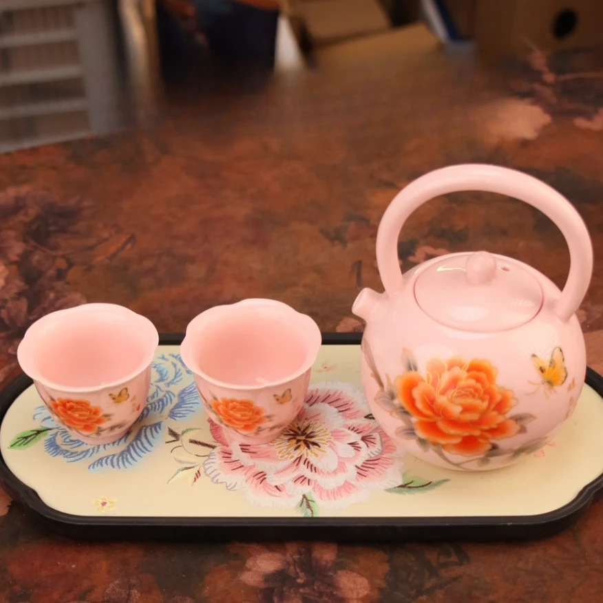 漫粉蝶恋花提梁壶小套装 A12168 A12169 A12450