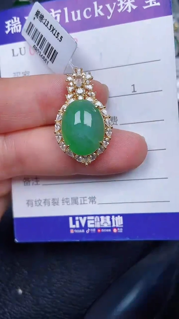 颈饰银S925镶嵌翡翠2462