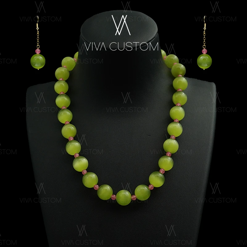 铜合金耳饰 (彩石流光系列)简约百搭显白设计猫眼石套装✓