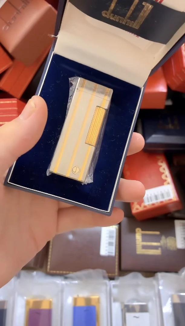 五代渐金竖条打火机