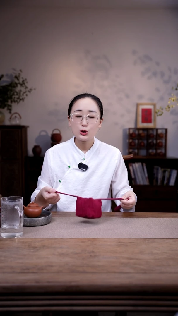 茶壶紫砂红色小号布袋