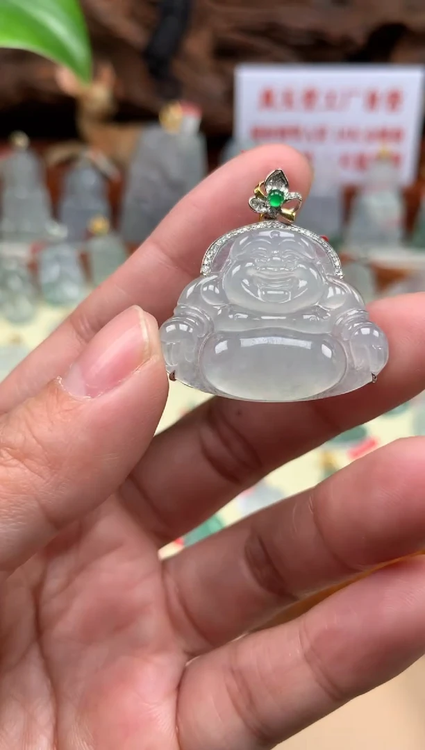 【闪购商品】翡翠颈饰18K金镶嵌佛公