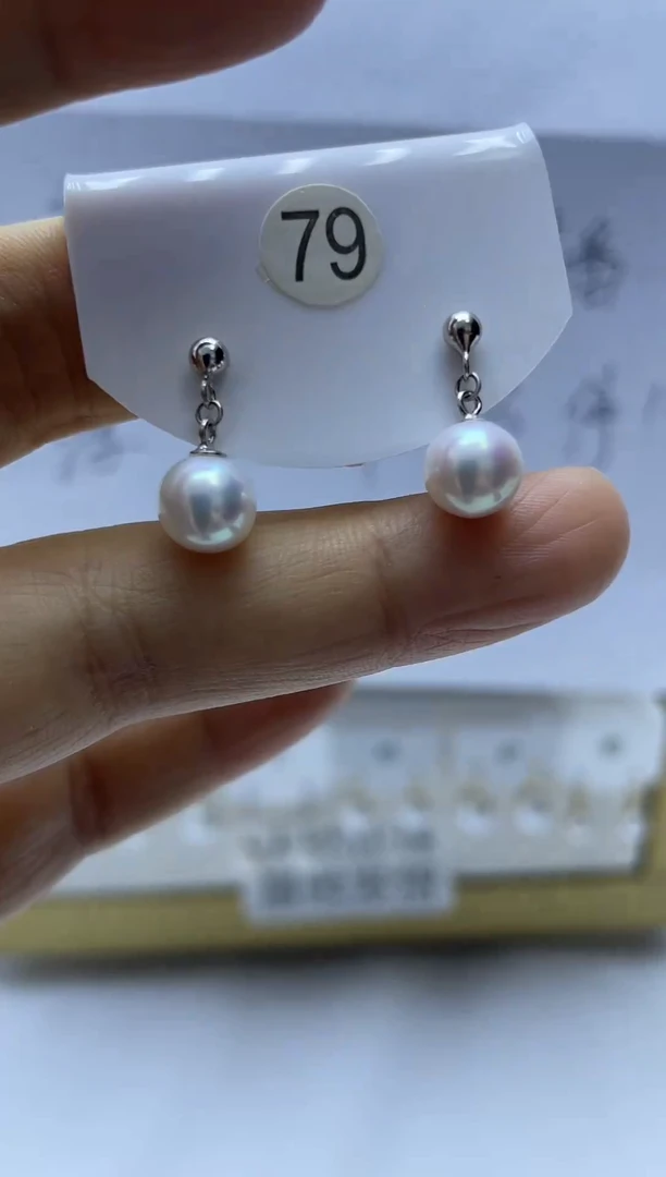 银S925镶嵌耳饰淡水珍珠79