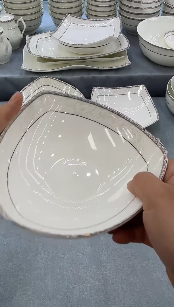骨瓷玲珑6三角2个