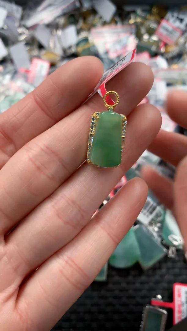 银S925镶嵌戒指翡翠444   8