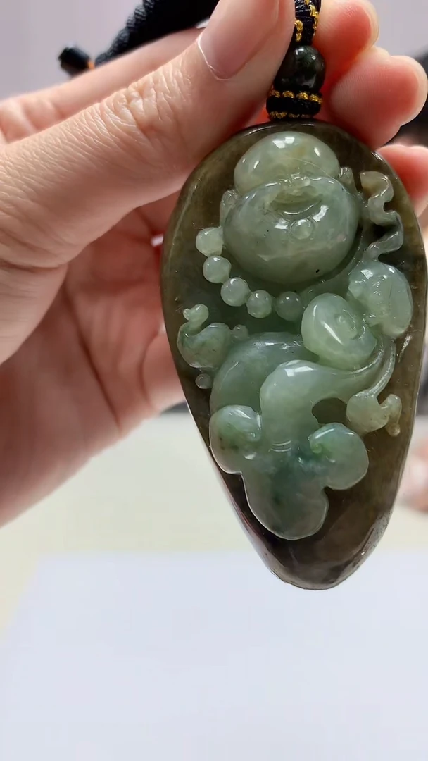 【闪购商品】定制翡翠未镶嵌4917zm-毛货挂件135佛公