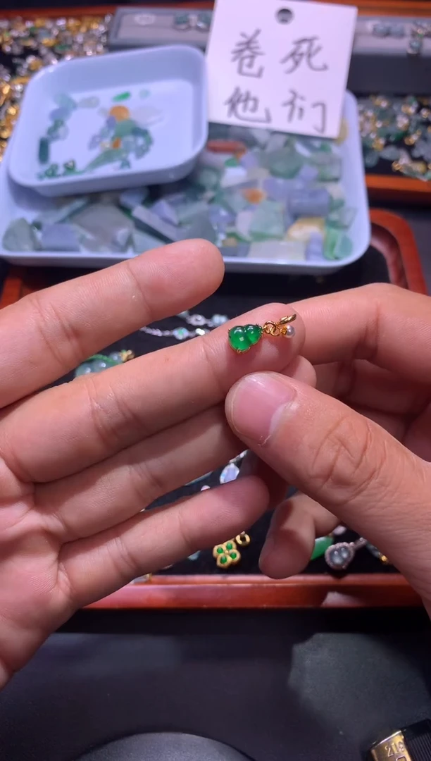 翡翠银S925镶嵌吊坠(不含链)1