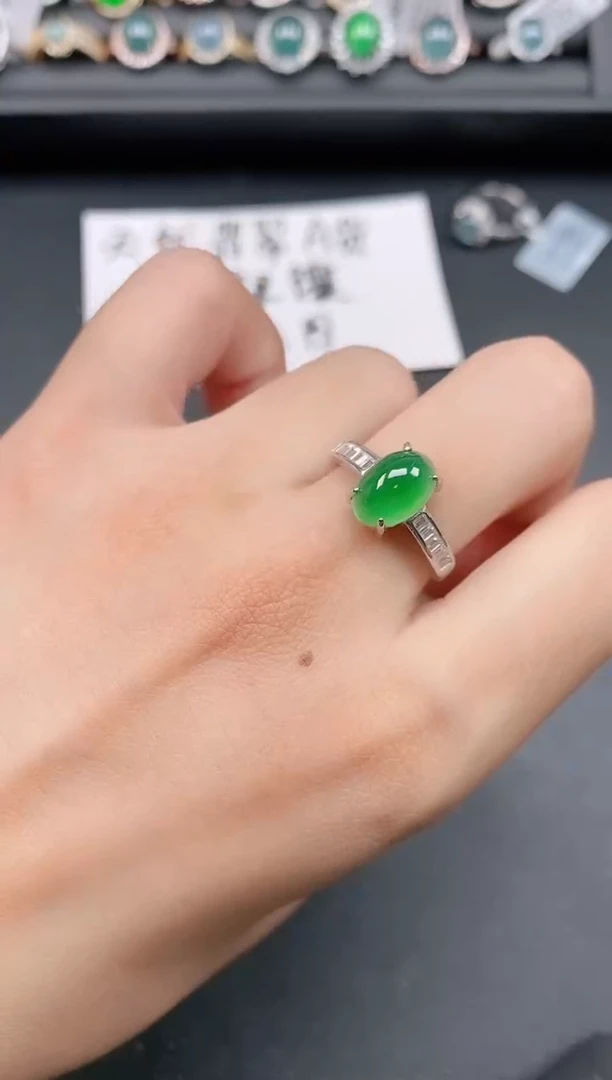 银S925镶嵌戒指翡翠111111