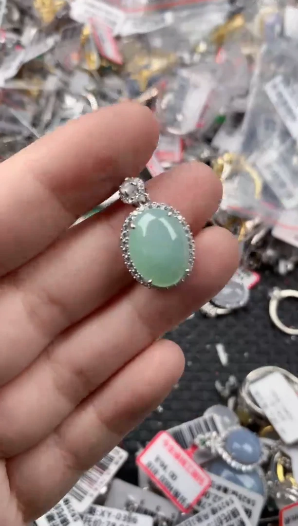 银S925镶嵌戒指翡翠10              1