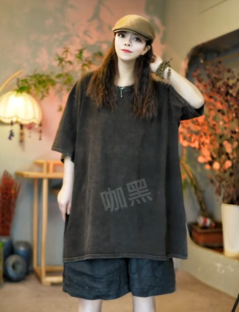 2696【靖靖原创】品牌高品牌剪标2个尺码男女可穿炒色T