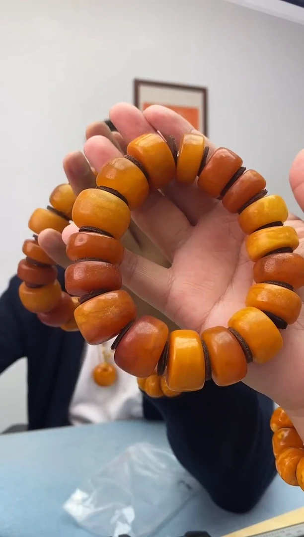 蜜蜡未镶嵌珠宝奇石中好算盘多样性发一件098