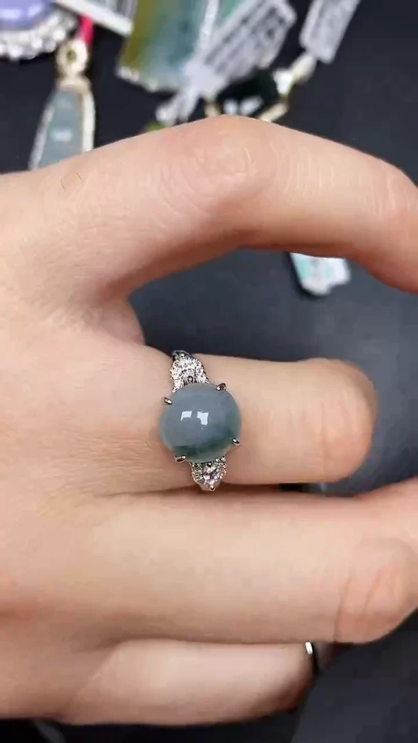 银S925镶嵌戒指翡翠1960