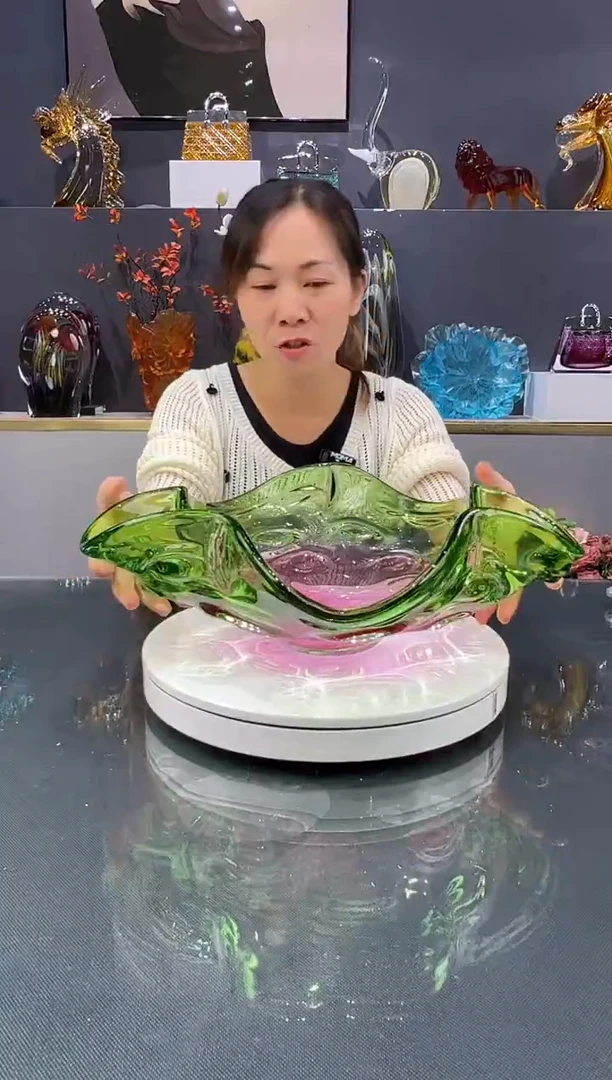 琉璃水晶琉璃果盘1个