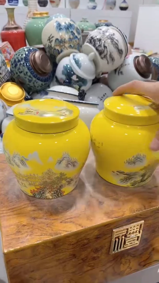 摆件陶茶叶罐密封罐储存罐