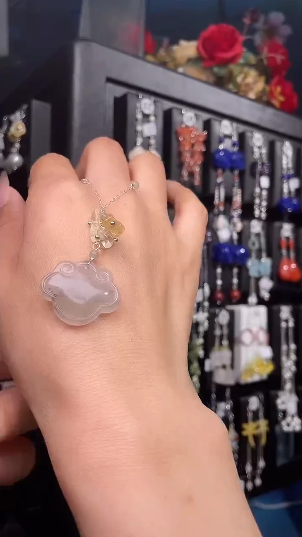 银S925镶嵌耳饰紫晶周* 周育