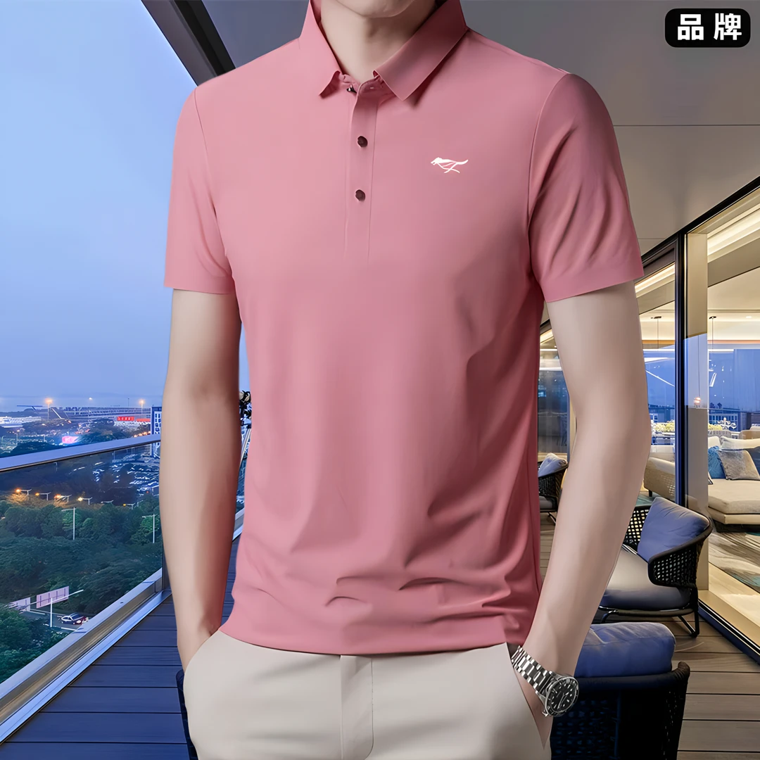 品牌男士短袖POLO衫夏季新款中年商务休闲百搭时尚无痕冰丝半袖男