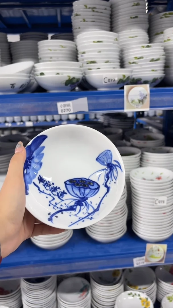瓷片景德镇高温陶瓷食品级手绘釉中彩-小胖碗