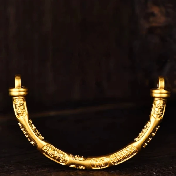 5186【思思专享】足金999 吉言半镯 4.77 db