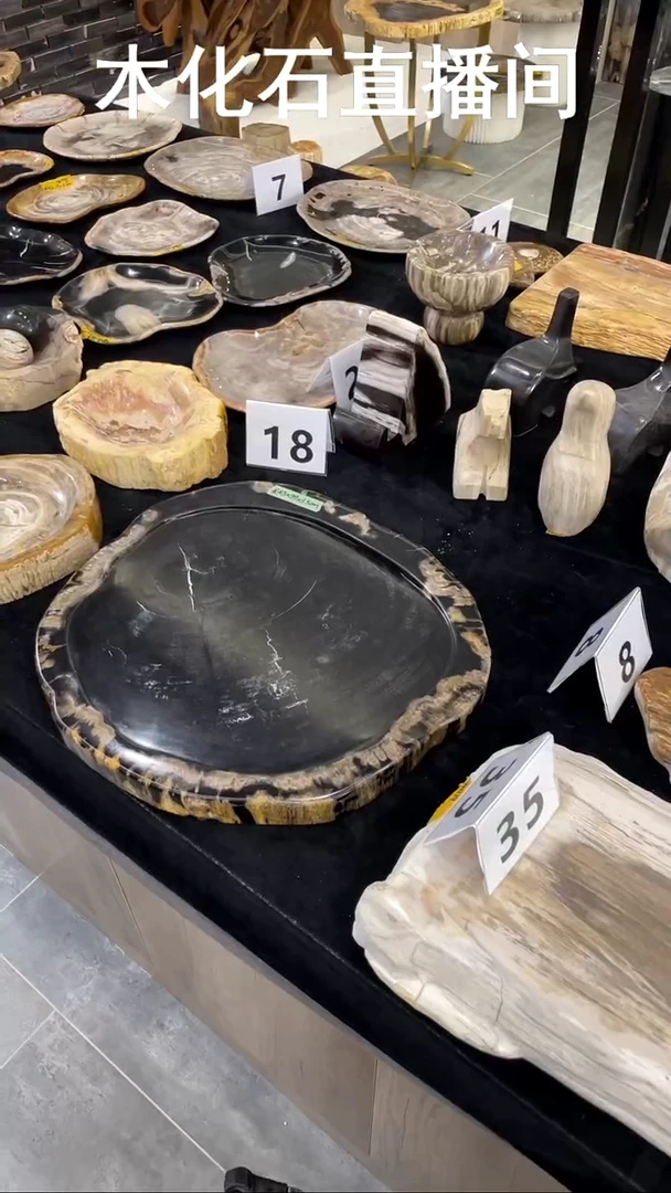 石材清*～木化石湿泡茶盘一件