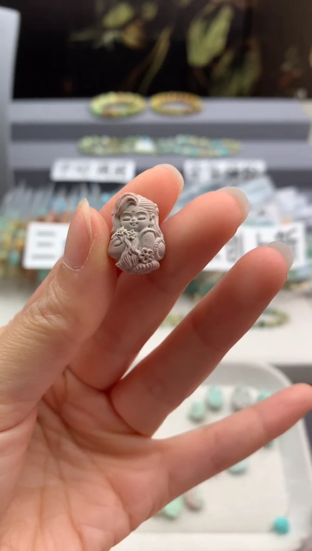 未镶嵌绿松石精工雕刻茜.E39
