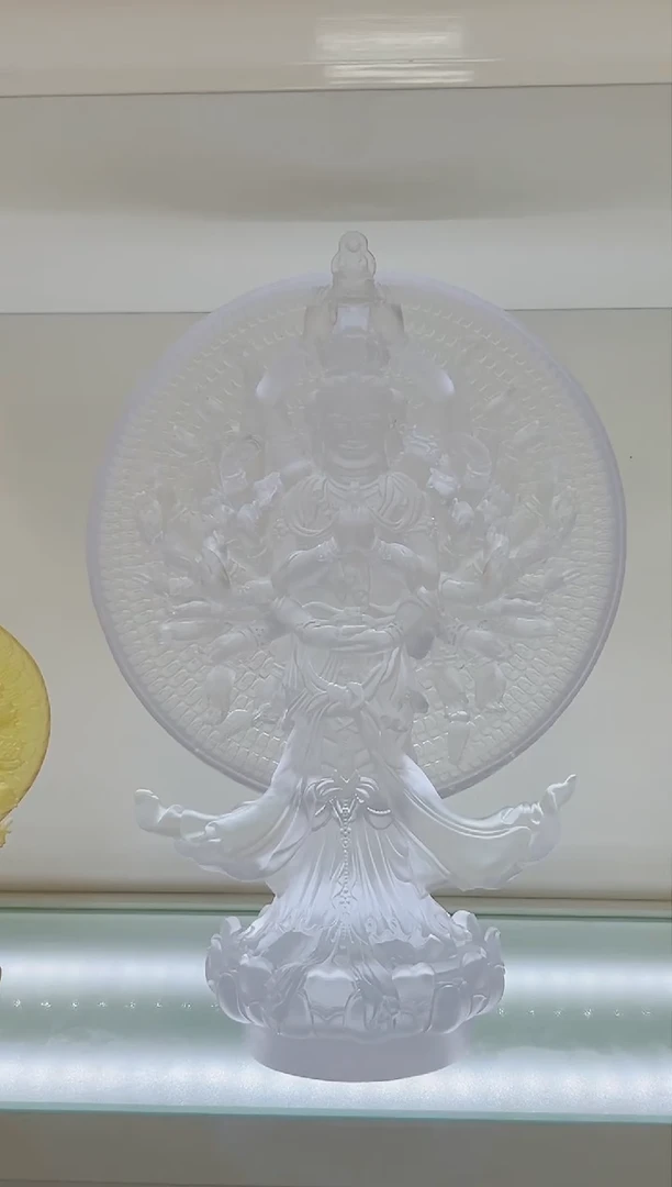 手工艺品琉璃煤***！古法琉璃31cm千手观音