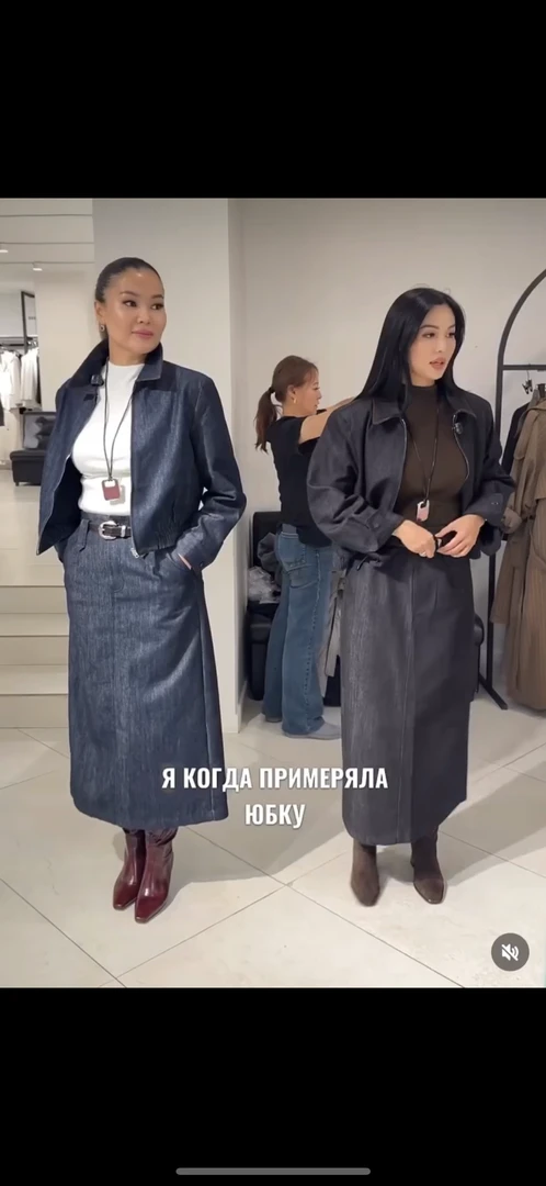 8098港风复古牛仔套装新款翻领短外套+半身裙两件套（娜姐推荐）