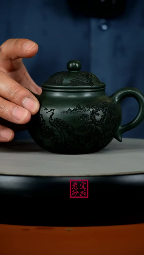 茶壶紫砂顾建华翡翠绿泥莲子200cc