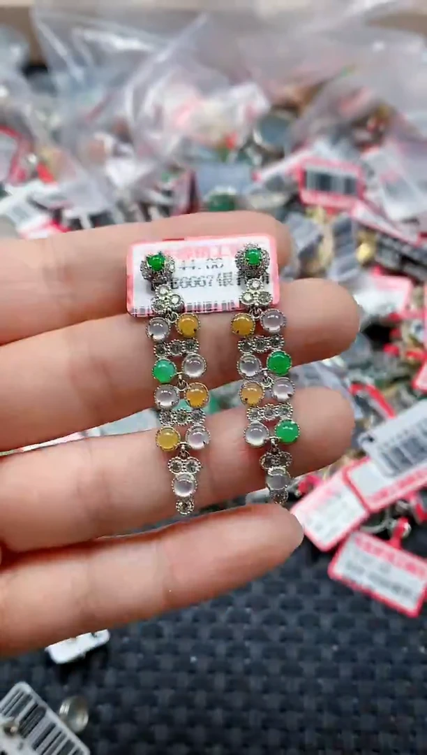 银S925镶嵌戒指翡翠天然A货缅甸翡翠