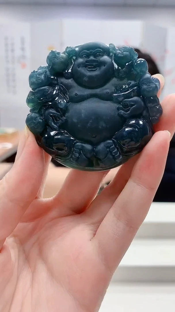 定制翡翠未镶嵌5060zm-毛货挂件佛公140