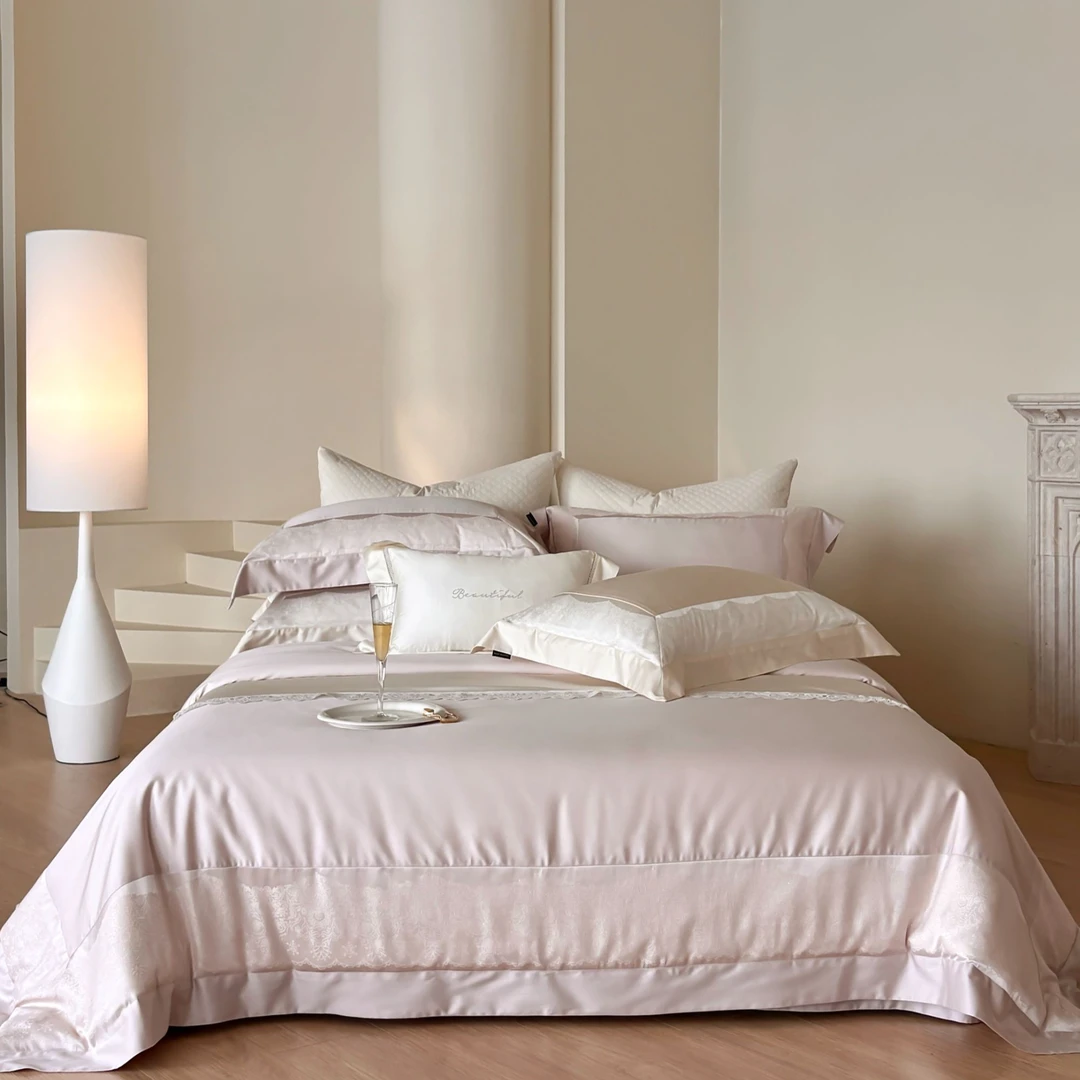 【豆爸专享】顶奢超细旦天丝棉高精密色织宽边工艺款四件套-雅典娜