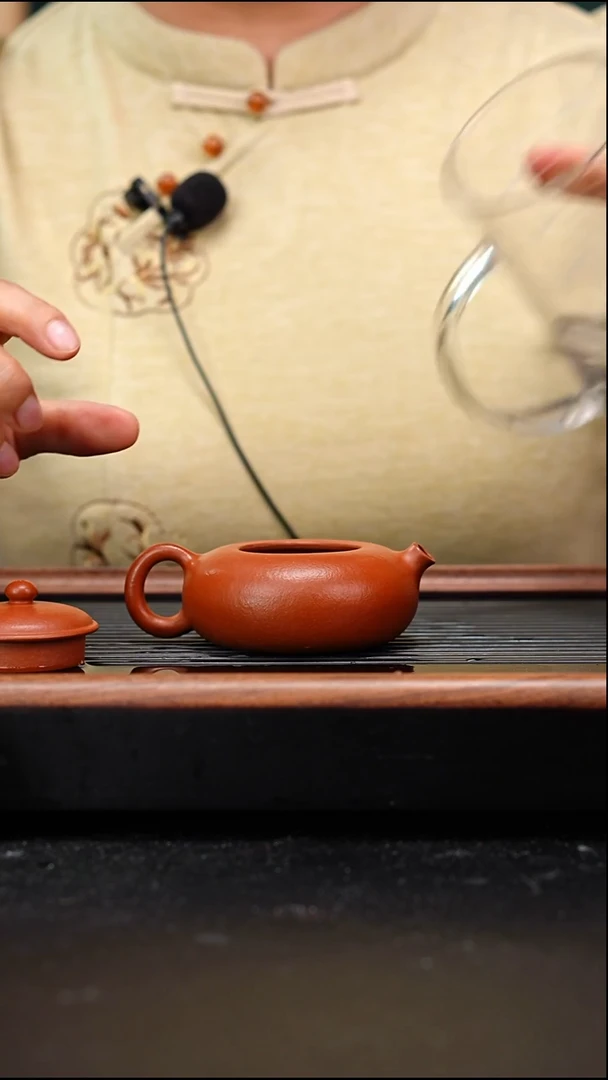 茶壶紫砂朱泥扁西施