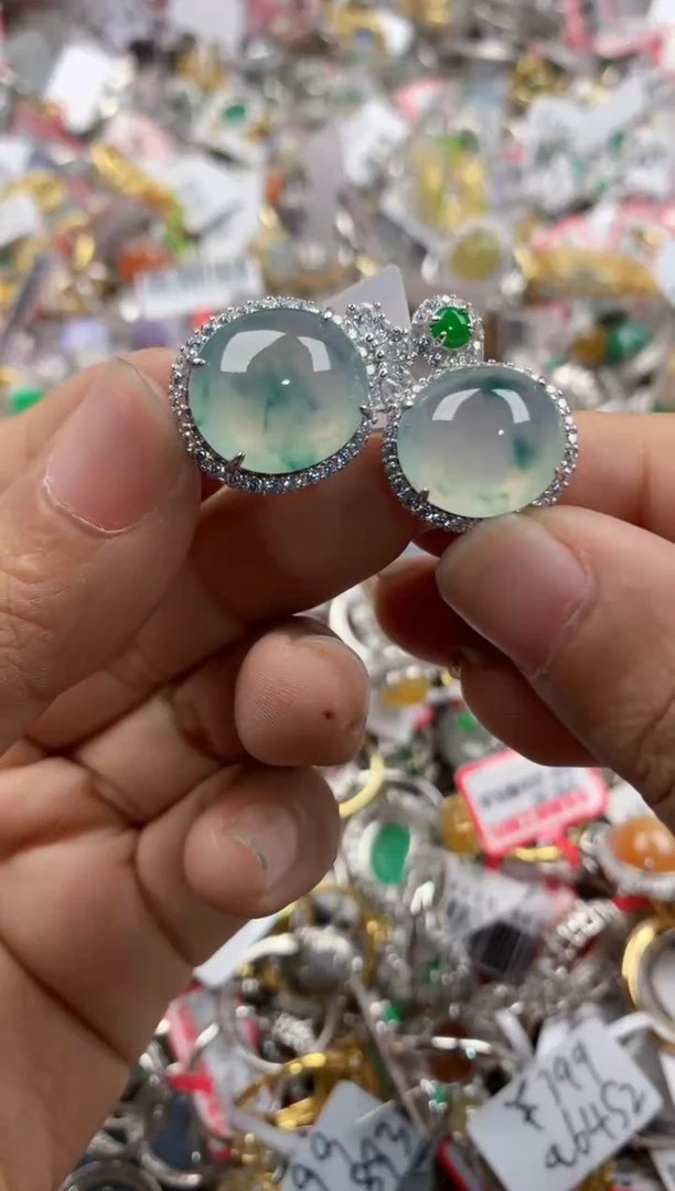 银S925镶嵌戒指翡翠444                8