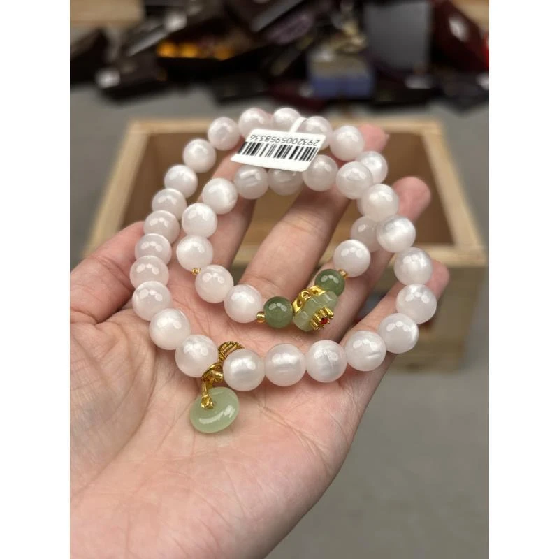 非金属树脂手链 樱花粉变色云母手串                无礼盒S1068