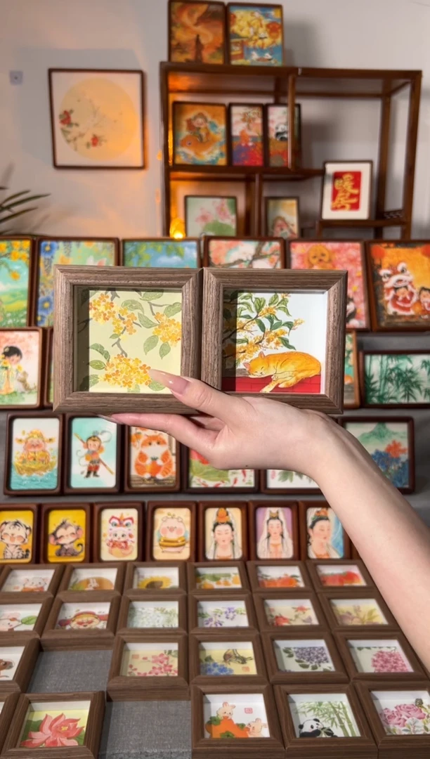 【闪购商品】国画桂花猫咪 小桂花 一组11
