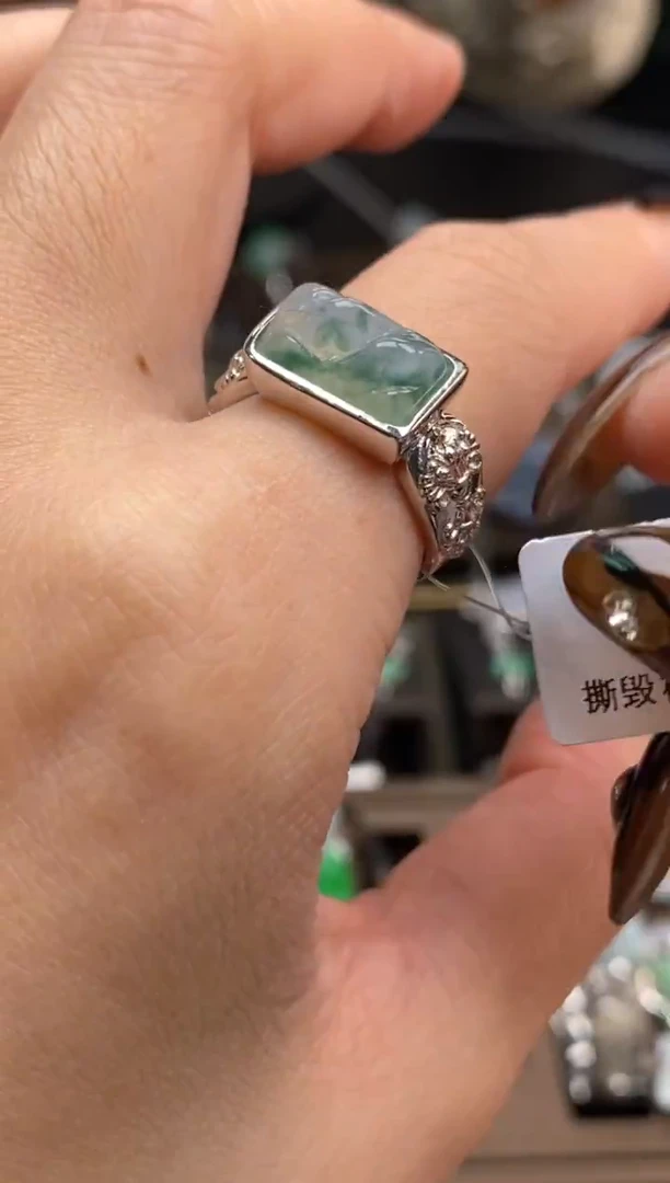 颈饰银S925镶嵌翡翠净货19214