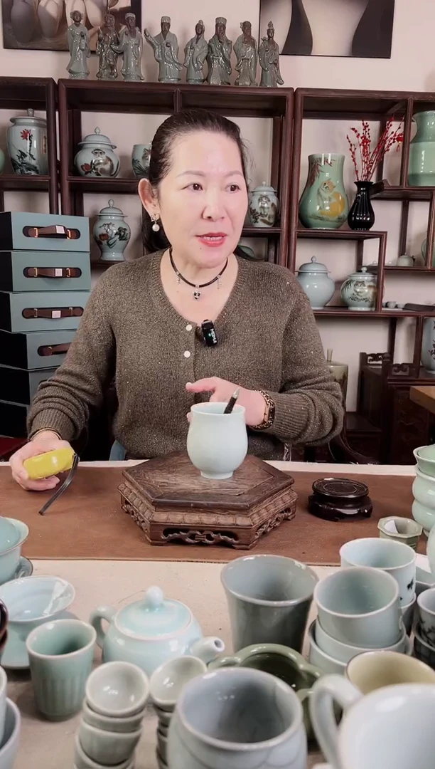 纯手工 粉青 小缸