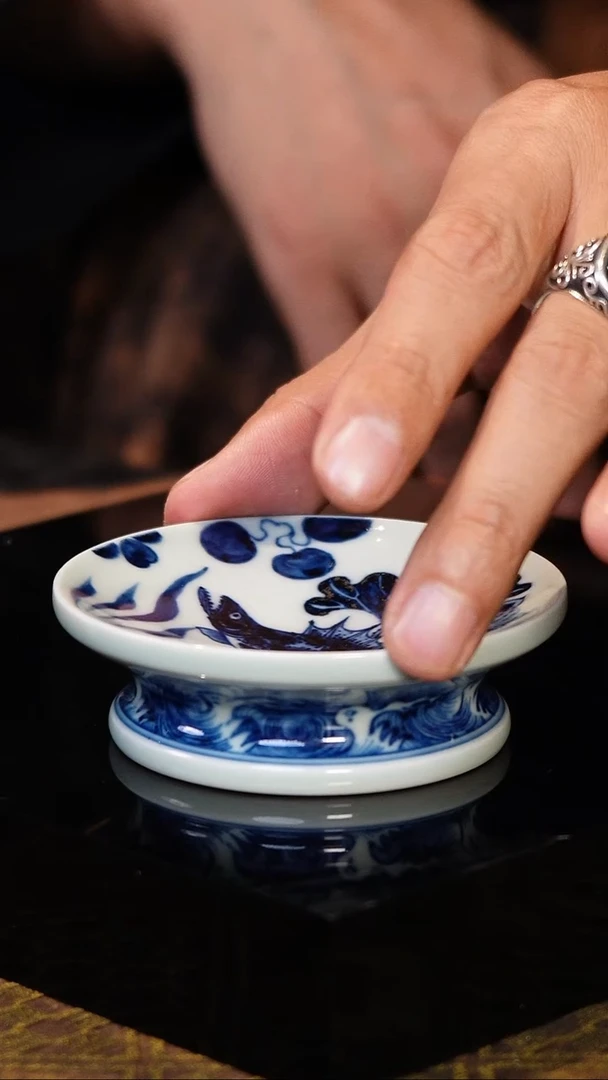 明珠堂柴窑鱼藻盖置