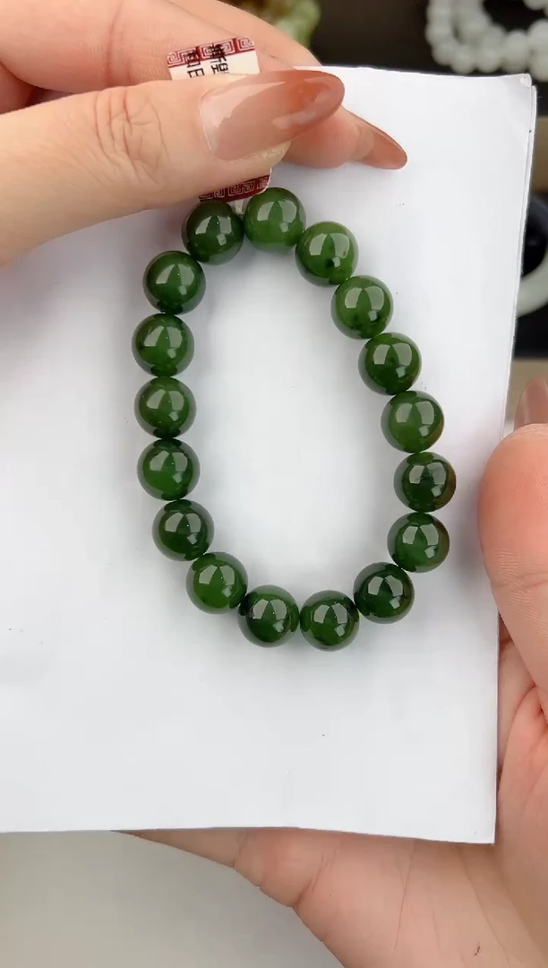 未镶嵌手链和田玉1颜色微差无瑕疵卡12