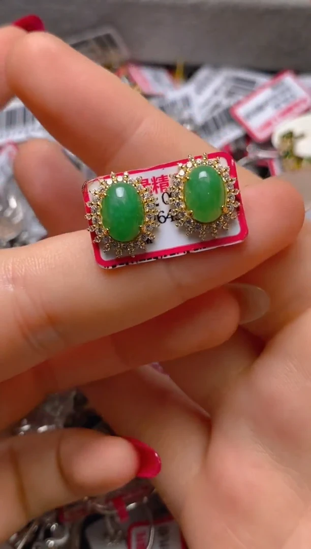 银S925镶嵌戒指翡翠百内无证书