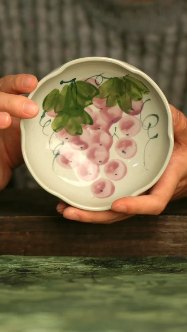陶瓷青诗集手工手绘瓷器