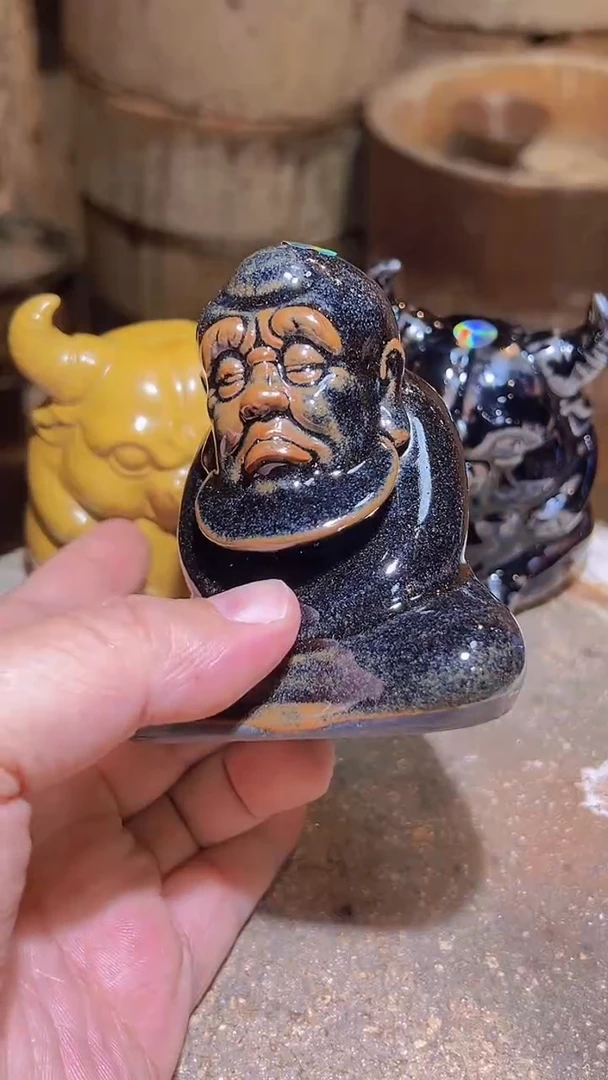 茶盏69建盏茶宠 达摩