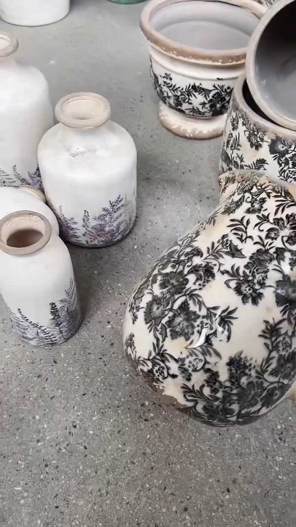 【闪购商品】陶瓷花盆高20.5cm内口12.5cm