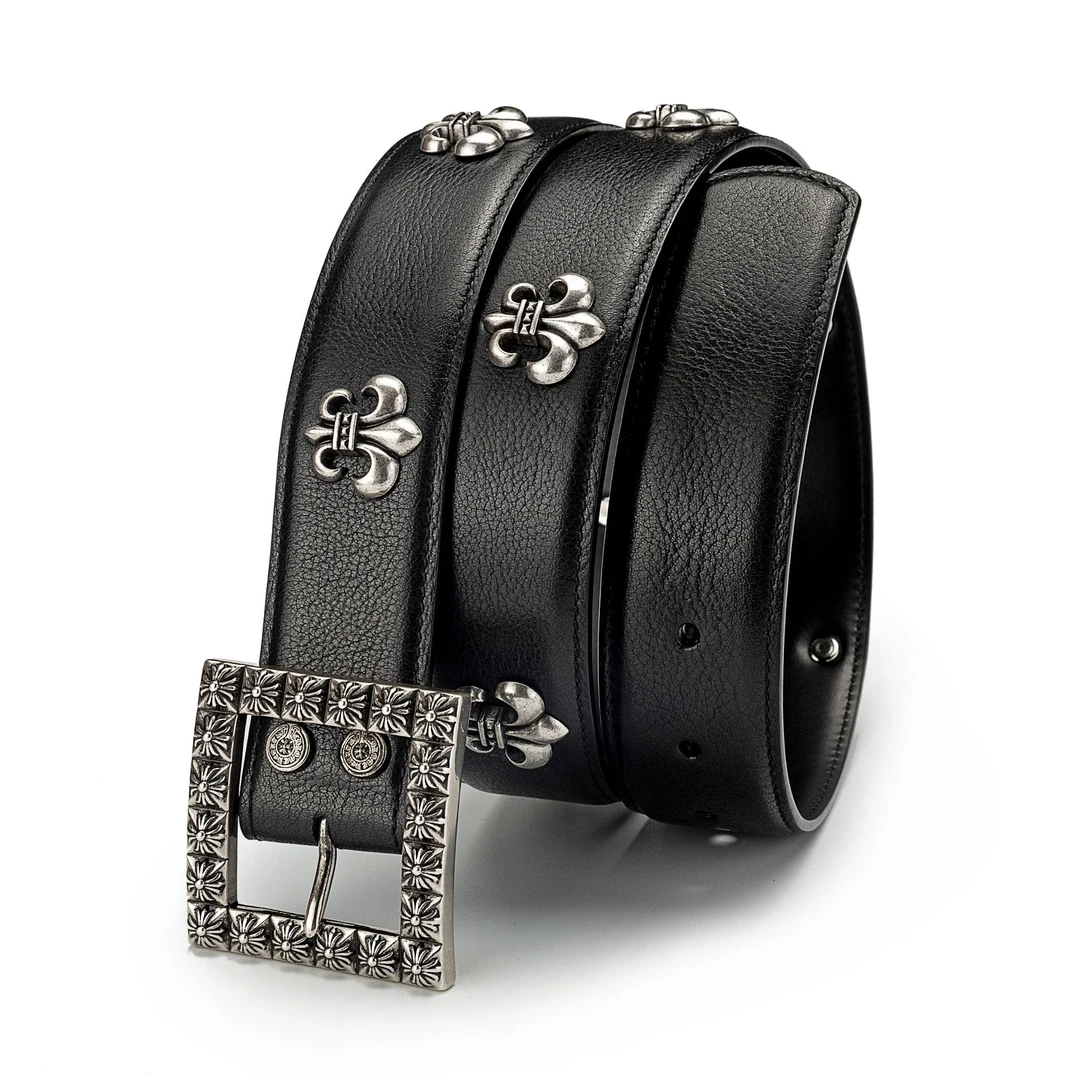 高版本进口油蜡皮黄铜镀S925真银头层油蜡牛皮裤腰带宽3.8cm针扣